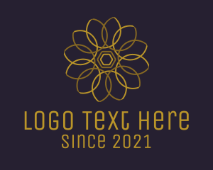 Symmetrical - Golden Symmetric Flower logo design