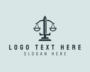 Judge - Judiciary Scale Sword logo design