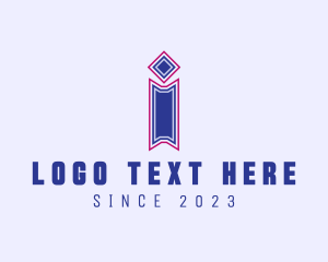 College - Vintage College Letter I logo design