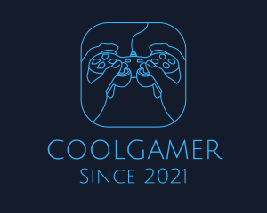 Game Stream - Outline Minimalist Controller logo design