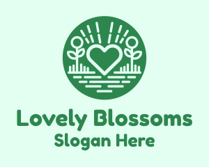 Lovely - Love Heart Garden logo design