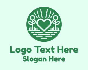 Lovely - Love Heart Garden logo design