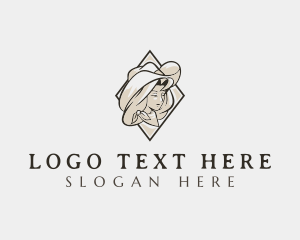 Western - Cowgirl Hat Rodeo logo design