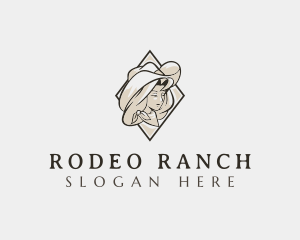 Cowgirl Hat Rodeo logo design