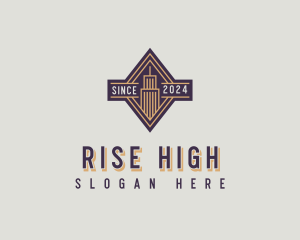 High Rise Building Realty logo design