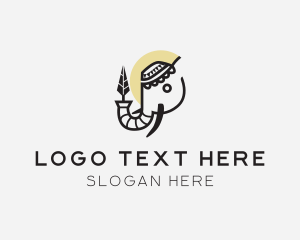 Indian Elephant Animal Logo