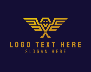 Avian - Modern Geometric Eagle Owl logo design