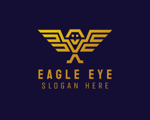 Modern Geometric Eagle Owl logo design