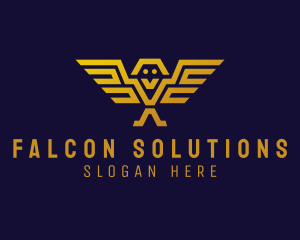 Modern Geometric Eagle Owl logo design