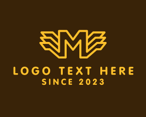 Yellow - Generic Outline Wing Letter M logo design