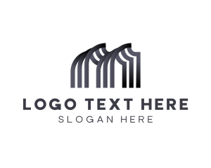 Stripes - Gradient Architect Letter M logo design