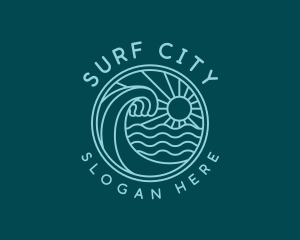 Sea Surfer Waves logo design