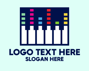 Piano Keys - Electronic Piano Keyboard logo design