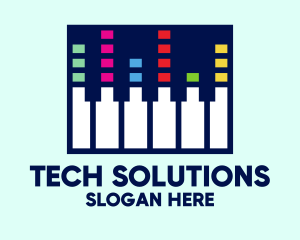 Music Class - Electronic Piano Keyboard logo design
