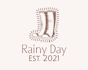 Rainy - Retro Rain Boots logo design
