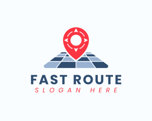 Route - Location Pin Map logo design