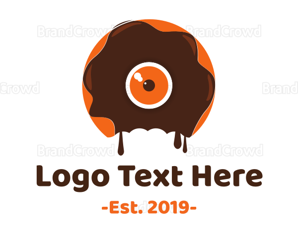 Eyeball Donut Monster Logo