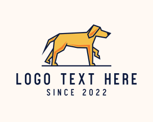 Golden Retriever - Walking Pet Dog logo design