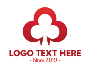 Poker - Elegant Clover Leaf Symbol logo design