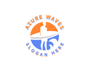 Surfer Wave Beach logo design