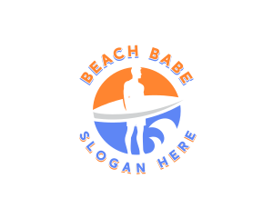 Surfer Wave Beach logo design