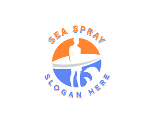 Surfer Wave Beach logo design