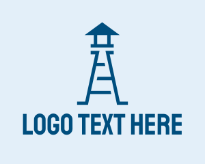 Military Base - Blue Ladder Watchtower logo design