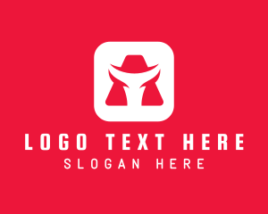 Negative Space - App Bull Letter A logo design