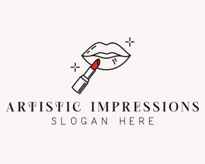 Beauty Makeup Lipstick logo design