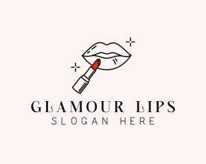 Beauty Makeup Lipstick logo design