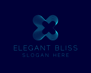 Static Motion - Blue Tech Letter X logo design