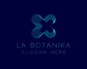 Internet - Blue Tech Letter X logo design