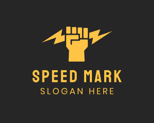 Lightning Bolt Fist logo design