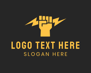 Company - Lightning Bolt Fist logo design