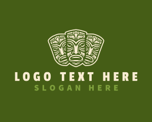 Tribal Art - Ethnic Maori Mask logo design