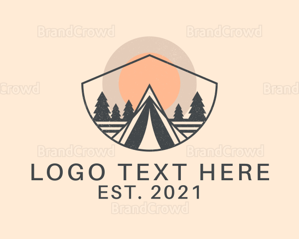 Campground Sunset  Tent Logo