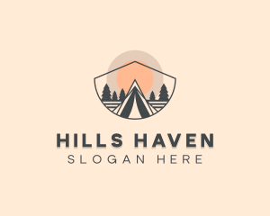 Campground Sunset  Tent logo design