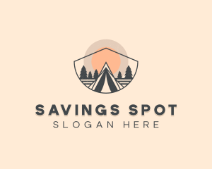 Campground Sunset  Tent logo design