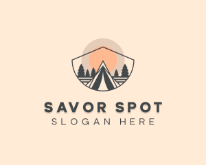 Campground Sunset  Tent logo design