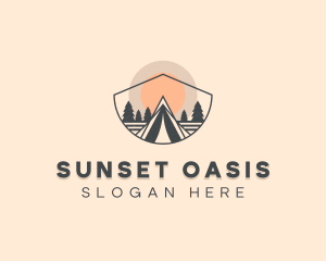 Campground Sunset  Tent logo design