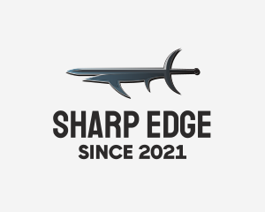 Gray Shark Sword logo design