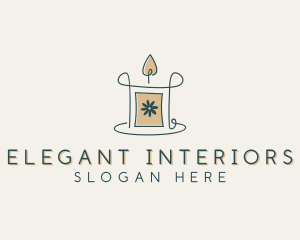 Flower Candle Candlelight logo design