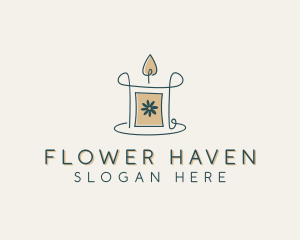 Flower Candle Candlelight logo design