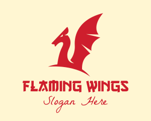 Wings - Red Dragon Wings logo design