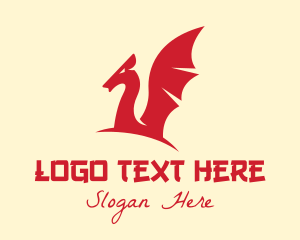 Red - Red Dragon Wings logo design