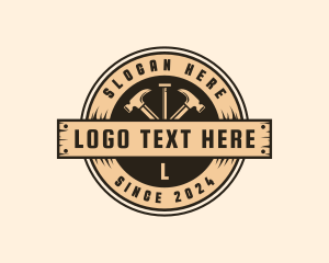 Badge - Carpentry Hammer Construction logo design