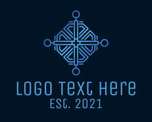 Relic - Intricate Blue Cross Relic logo design
