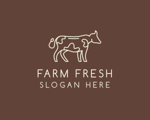 Livestock - Farmer Cow Livestock logo design
