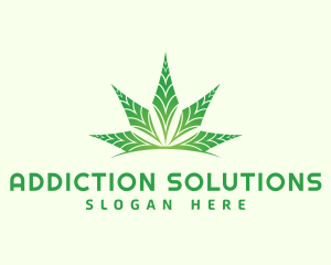 Addiction - Organic Cannabis Leaf logo design