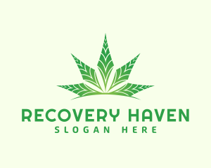 Addiction - Organic Cannabis Leaf logo design